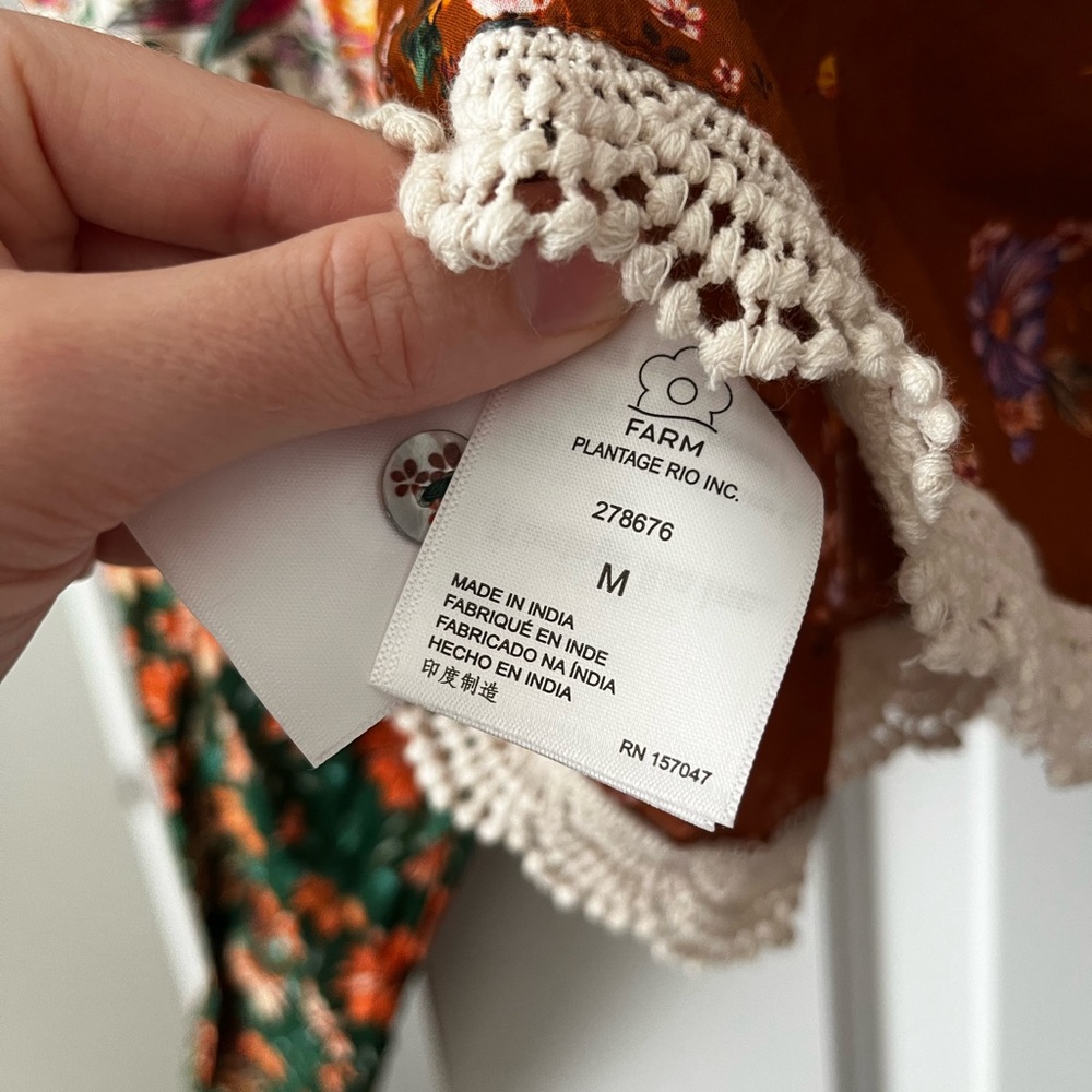 FARM Rio Multi-Print Floral Ruffled Peasant Blouse - Picture 10 of 11